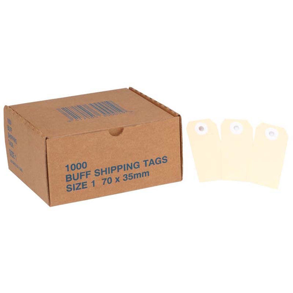 globe manilla tags no.1 70x35mm box of 1000