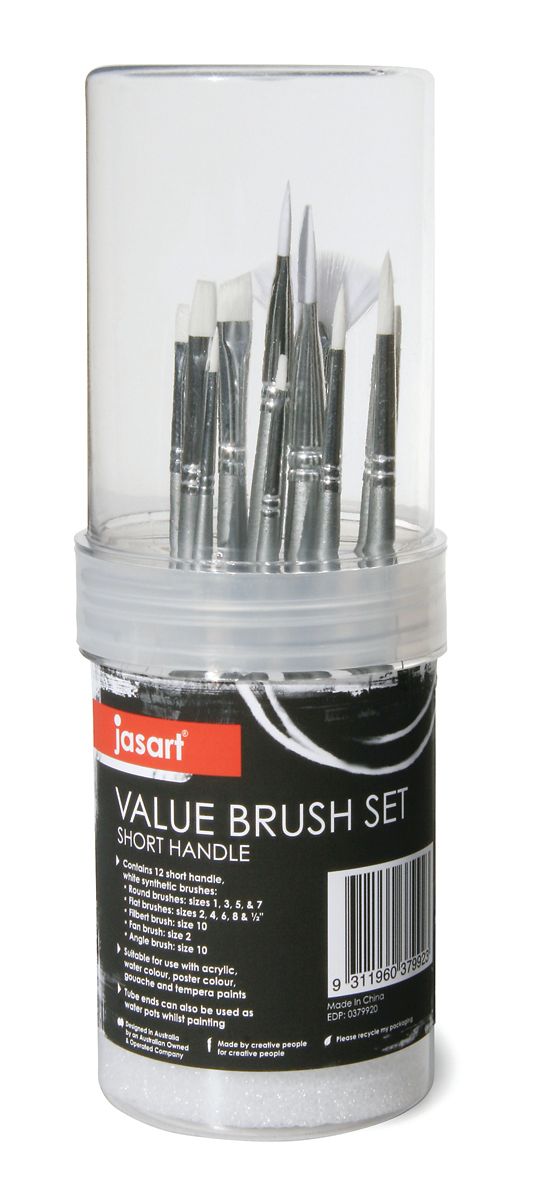Jasart Brush White Synthetic Set Short Set Of 12