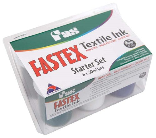 Fas Fastex Non-Toxic Textile Ink Starter Set 1 - 6 X 30ml