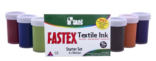 Fas Fastex Non-Toxic Textile Ink Starter Set 2-6 X 30ml