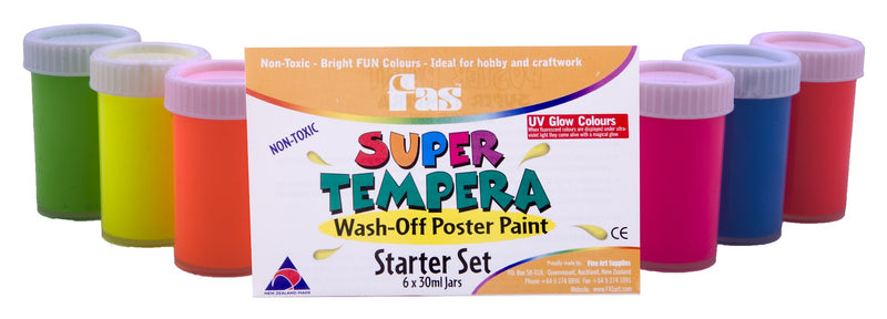 Fas Super Tempera Paint Metallic Starter Set 6 Pack Of 30ml Jars
