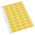 codafile label numeric 25MM PACK OF 5 sheets#colour_YELLOW