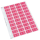 codafile label numeric 25MM PACK OF 5 sheets