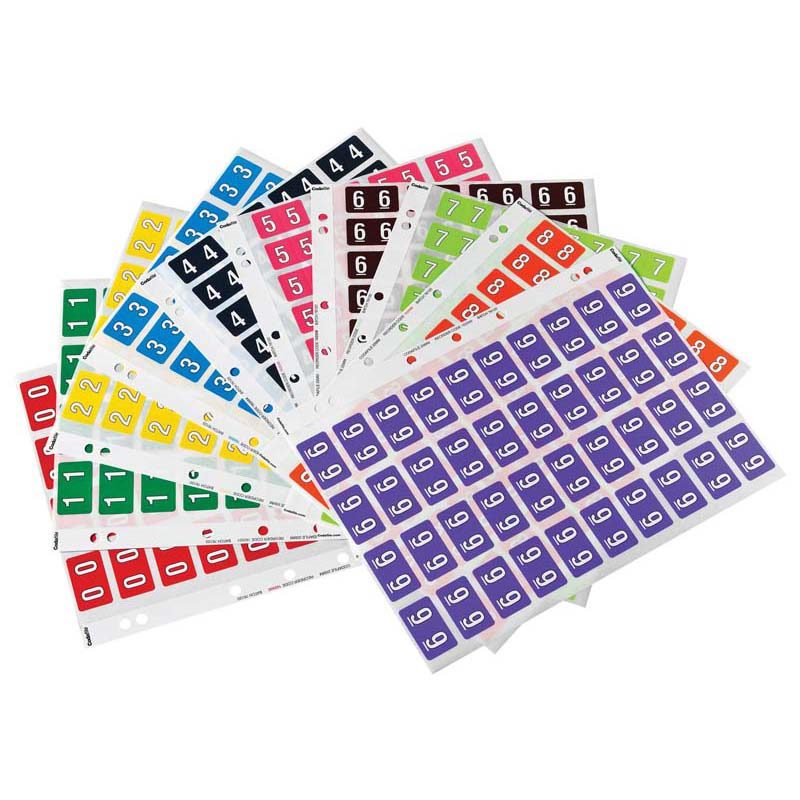 codafile label numeric miniset 0-9 PACK OF 10 sheets 25MM
