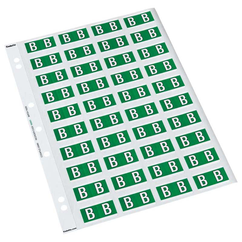codafile label alpha 25MM PACK OF 5 sheets