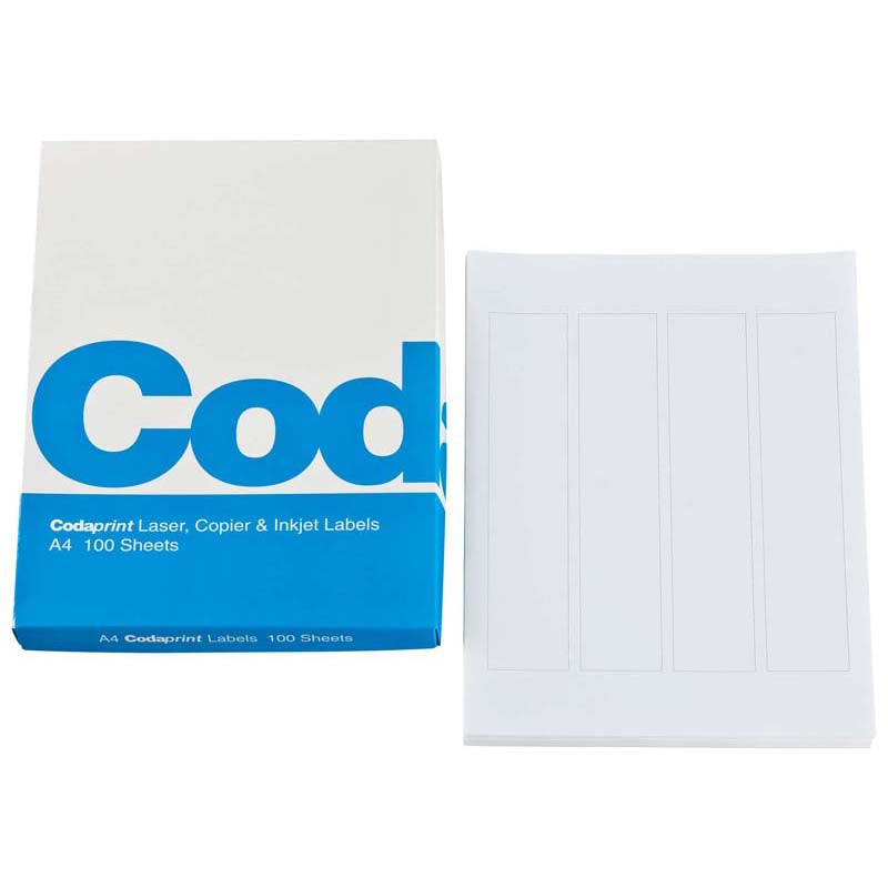 Codafile Label Codaprint 4 Per Sheet Box Of 100