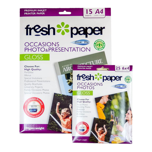 fresh photo paper 180gsm gloss a4 + 6x4 value pack