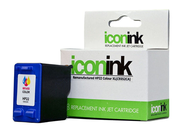 icon remanufactured hp 22 colour xl ink cartridge (c9352ca)