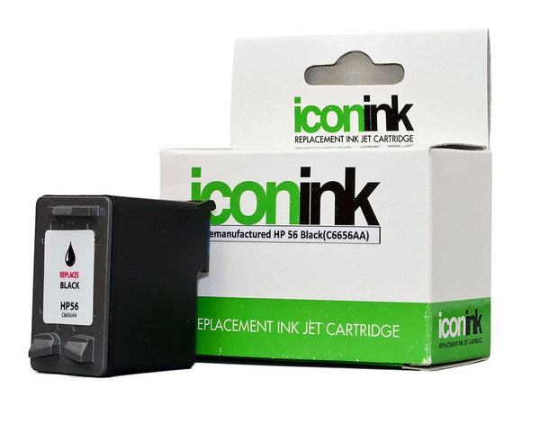 icon remanufactured hp 56 black ink cartridge (c6656aa)