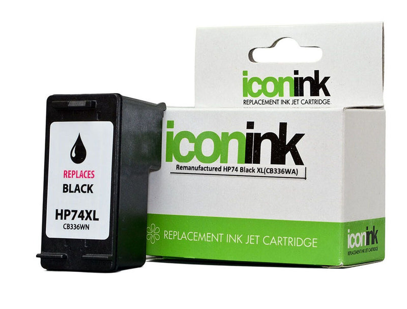 icon remanufactured hp 74 black xl ink cartridge (cb336wa)