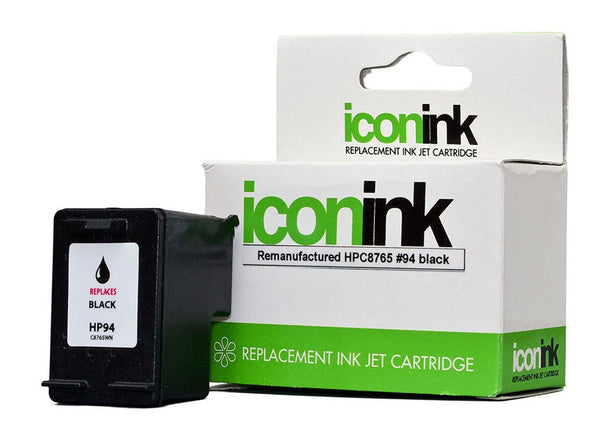 icon remanufactured hp 94 black ink cartridge (c8765wa)