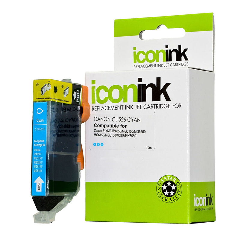 icon compatible canon cli-526 black ink cartridge