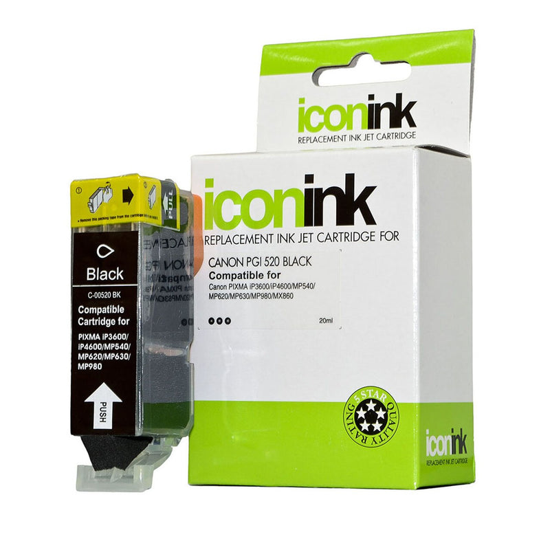 icon compatible canon pgi 520 black ink cartridge