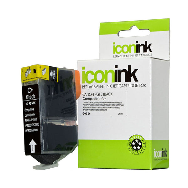 icon compatible canon pgi 5bk black ink cartridge