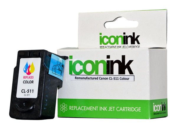 icon remanufactured canon cl511 colour ink cartridge