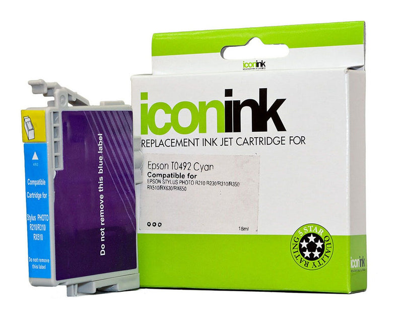 icon compatible epson t0492 cyan ink cartridge