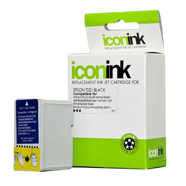 icon compatible epson t051 black ink cartridge