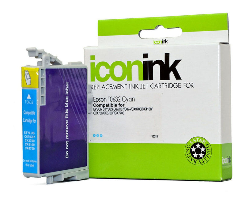 icon compatible epson t0632 cyan ink cartridge