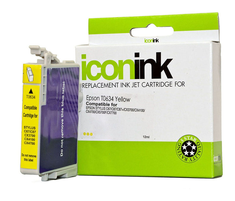 icon compatible epson t0634 yellow ink cartridge