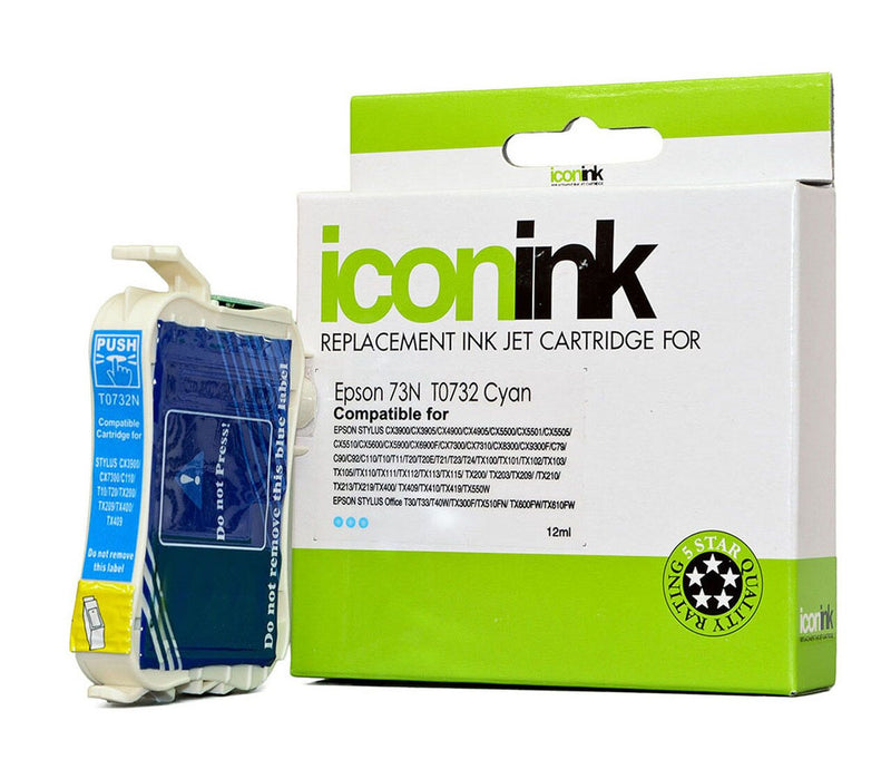 icon compatible epson t0732 cyan 73n ink cartridge