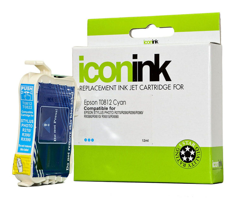 icon compatible epson t0812 cyan 81n ink cartridge