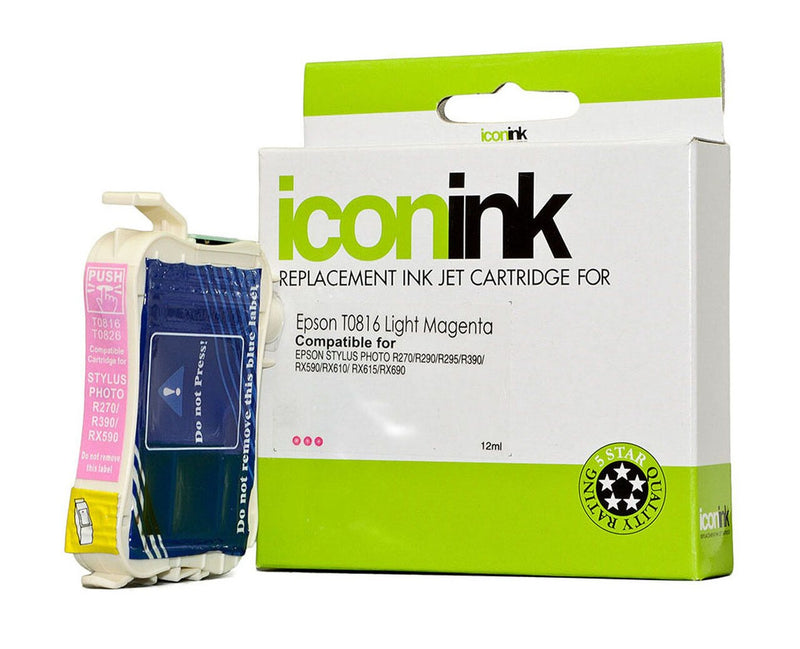 icon compatible epson t0816 light magenta 81n ink cartridge