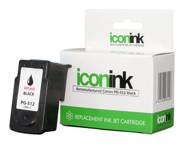 icon remanufactured canon pg512 black reman ink cartridge