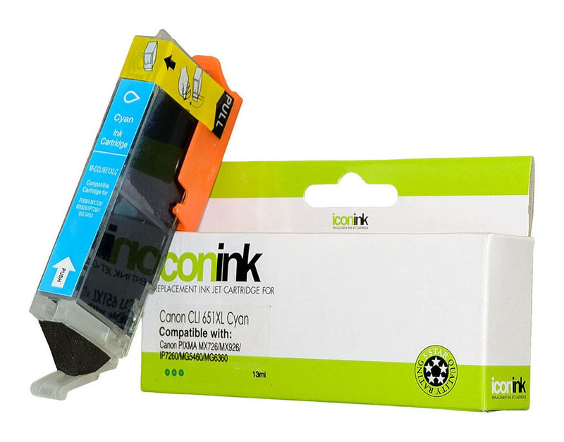 icon compatible canon cli-651xl cyan ink cartridge