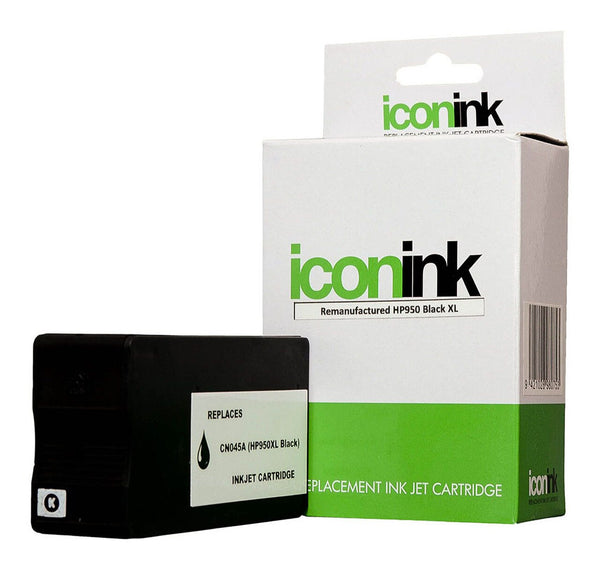 icon compatible hp 950 xl black ink cartridge (cn045aa)