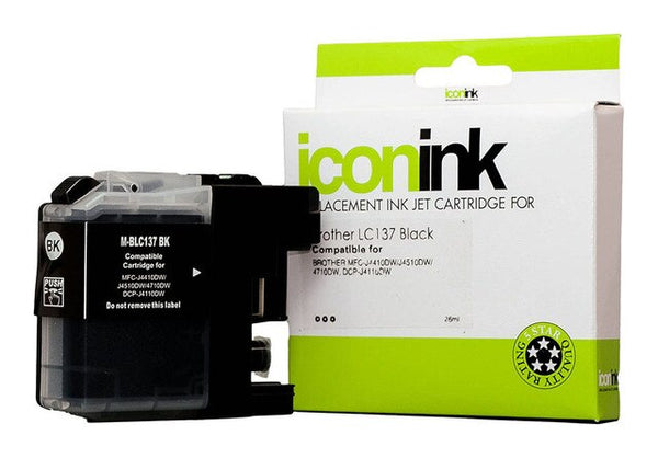 icon compatible brother lc137 black ink cartridge