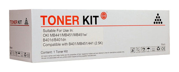 icon compatible oki b401/mb451 BLACK toner cartridge (44992407)