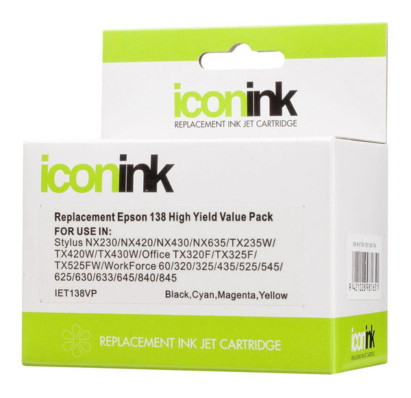 icon compatible epson 138 b/c/m/y value pack