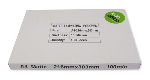 icon laminating pouches a4 matte 100mic PACK OF  100