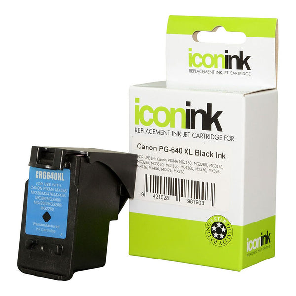 icon remanufactured canon pg640 xl black ink cartridge