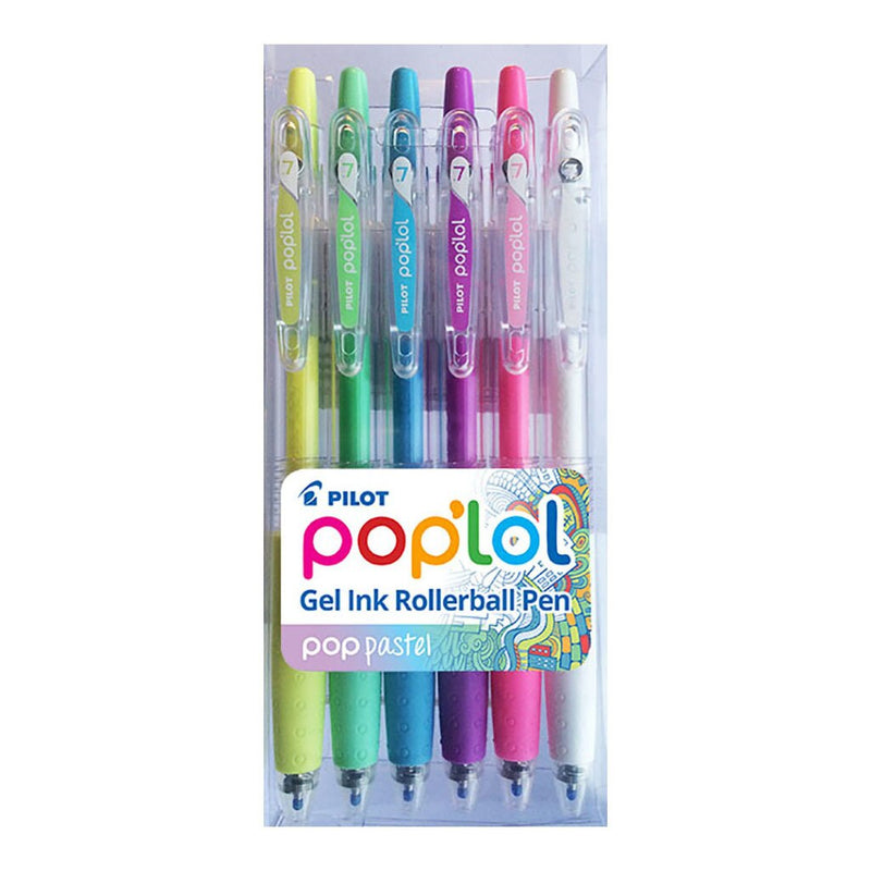 pilot pop'lol gel FINE pens assorted pastel PACK OF  6