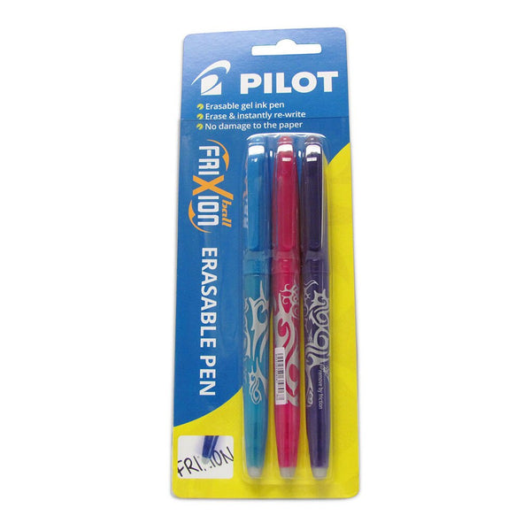 pilot frixion ball erasable fine violet light blue pink pack of 3