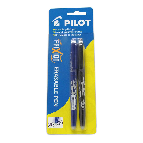 pilot frixion ball erasable fine black blue pack of 2