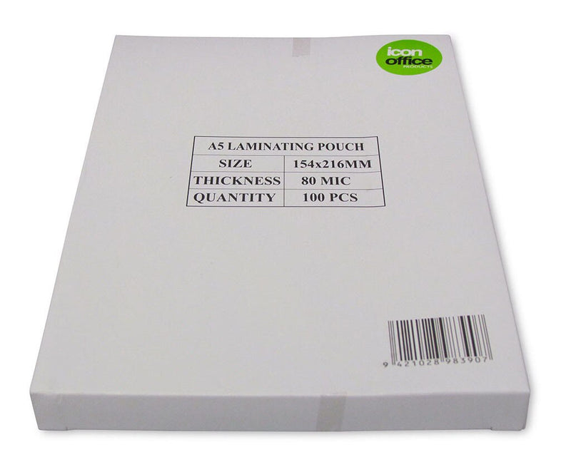 icon laminating pouches a5 gloss 80mic PACK OF  100
