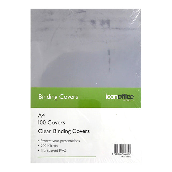 icon binding covers a4 CLEAR 200mic PACK OF  100