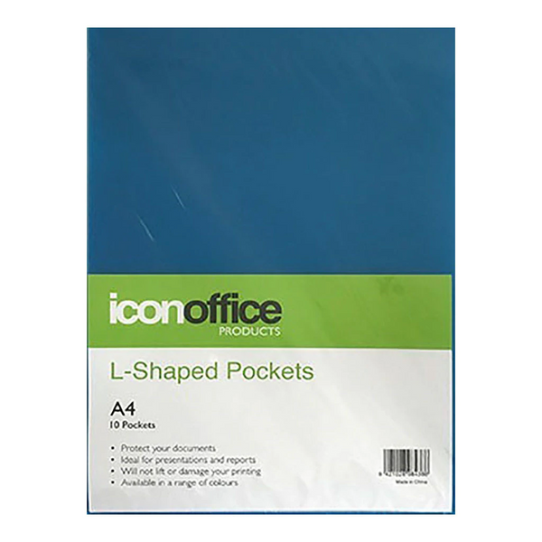 icon l shaped pockets a4 PACK OF  10#colour_BLUE