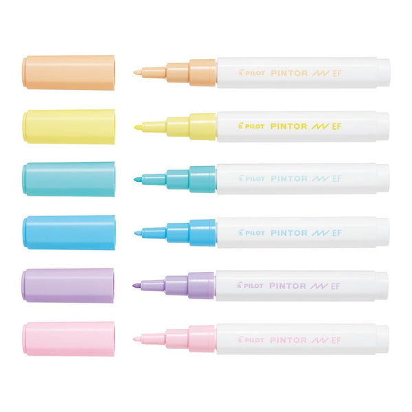 Pilot Pintor Marker Extra Fine Pastel Pack Of 6#Colour_Pastel