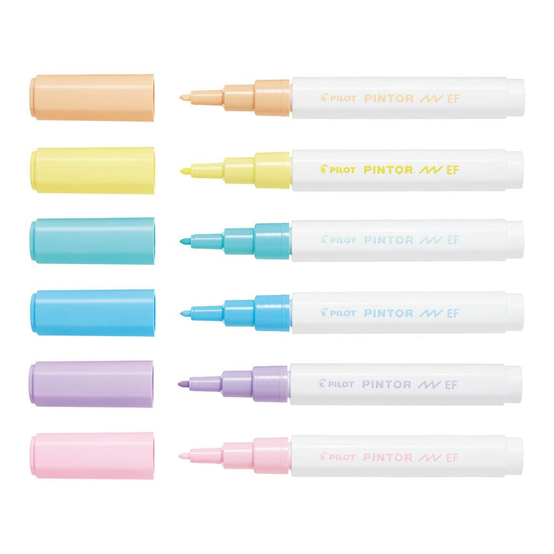 Pilot Pintor Markers Extra Fine Set of 6 - Pastel