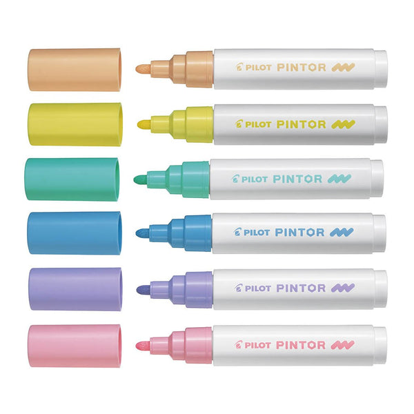 Pilot Pintor Marker Craft Medium Assorted Pack Of 6#Colour_Pastel
