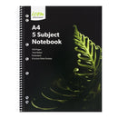 icon spiral 5 subject notebook a4 soft cover 250 pg