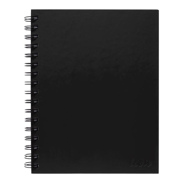 icon spiral notebook a5 hard cover 200 pg#colour_BLACK