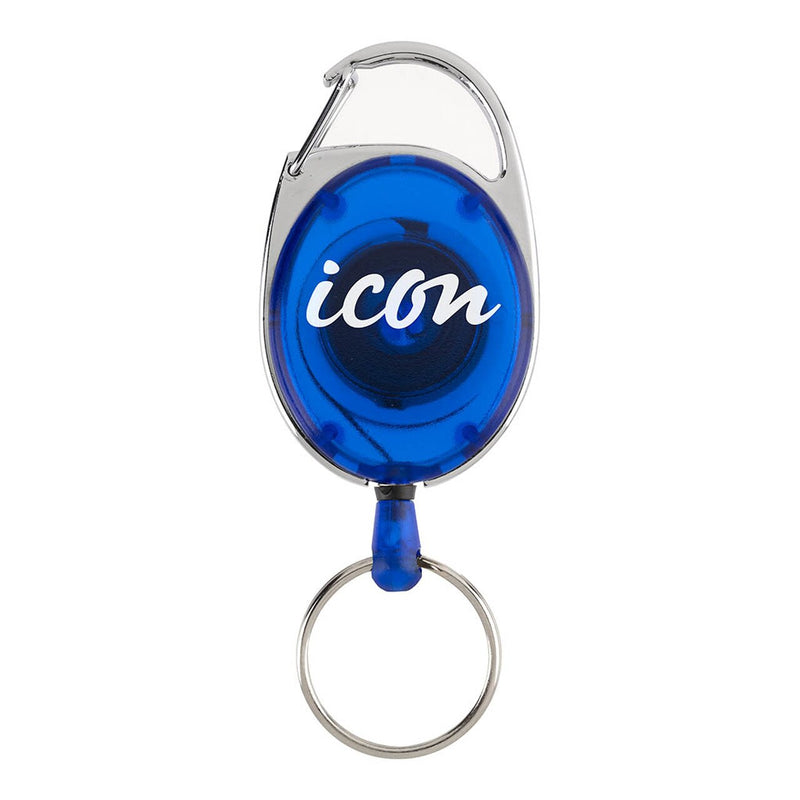 icon retractable snap lock key and id card holder