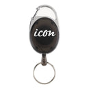 icon retractable snap lock key and id card holder charcoal retail