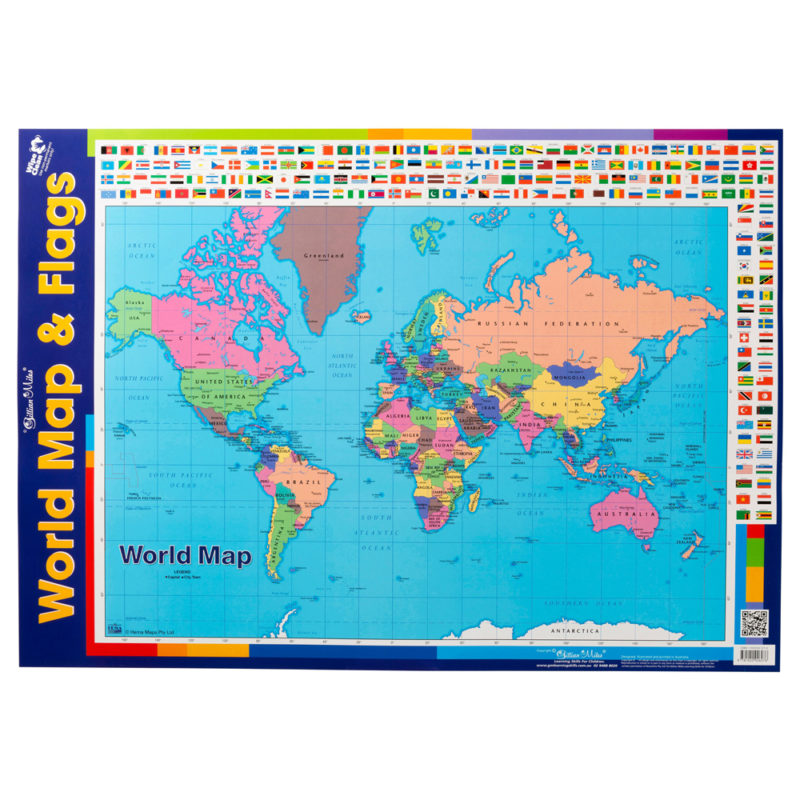 Gillian Miles Wall Chart World Maps With Flags
