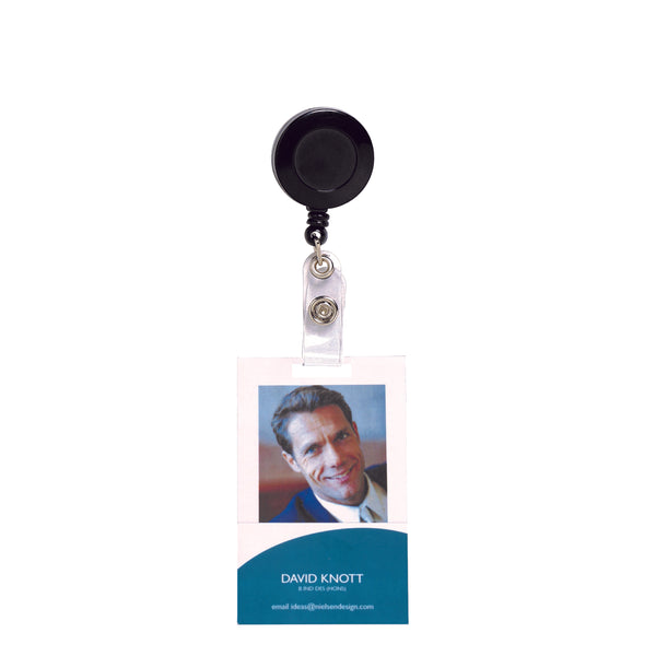 rexel® id retractable card holder with s black