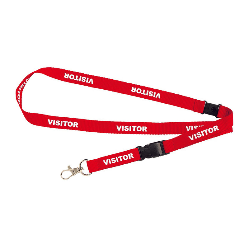 rexel® id pre-printed visitor lanyard pack of 5